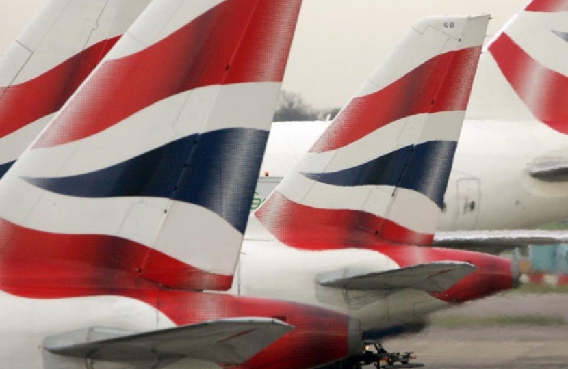  tail fins of British Airways' aircraft 